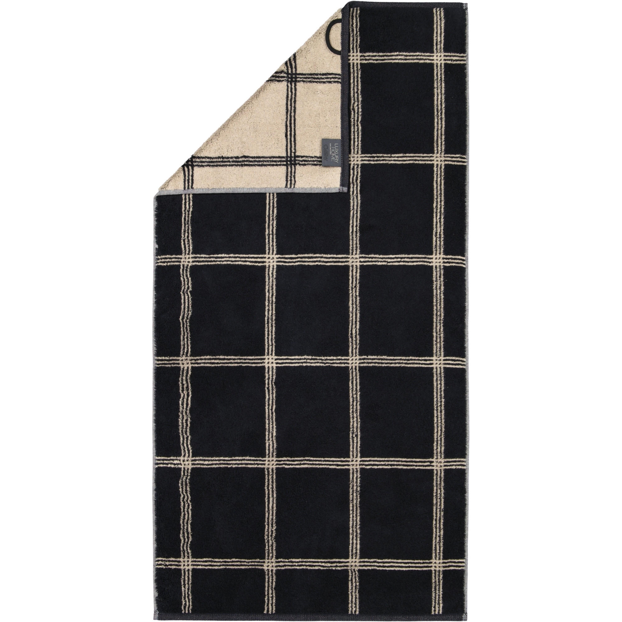 HANDTÜCHER LUXURY HOME TWO-TONE GRAFIK 604 SCHWARZ - 93 - Schwarz, Textil (50/100cm) - Cawoe