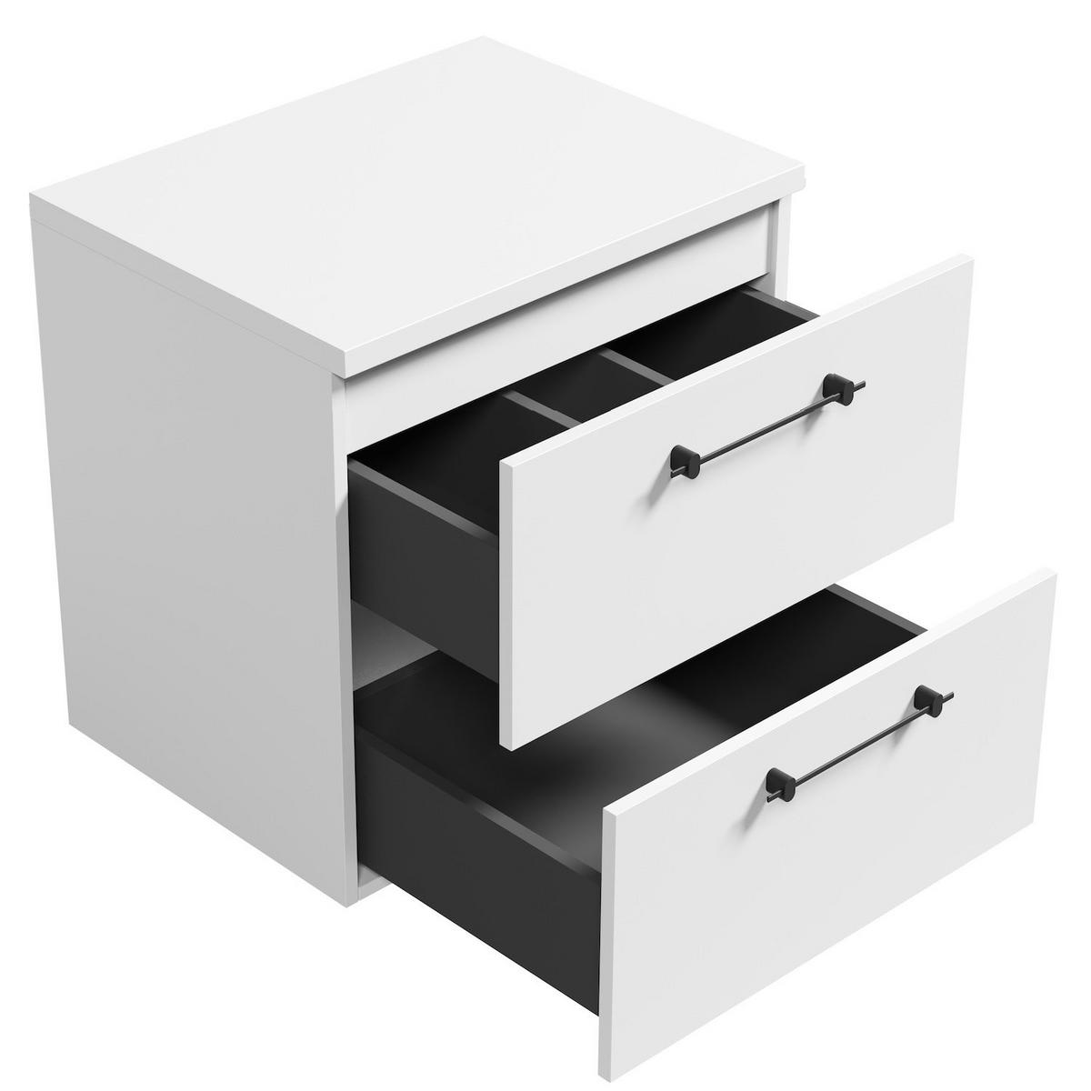 WASCHBECKENUNTERSCHRANK Muro 2 Schubladen Weiß - 60 x 45 x 61 cm - Weiß, Holz (60/61/45cm) - Badplaats