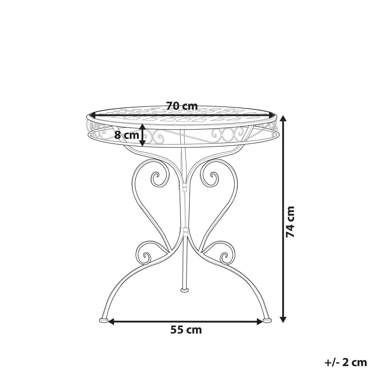 BISTRO STOLEK 70/70 cm Kov Modrý Albinia - modrá, kov (70/70/74cm) - Beliani