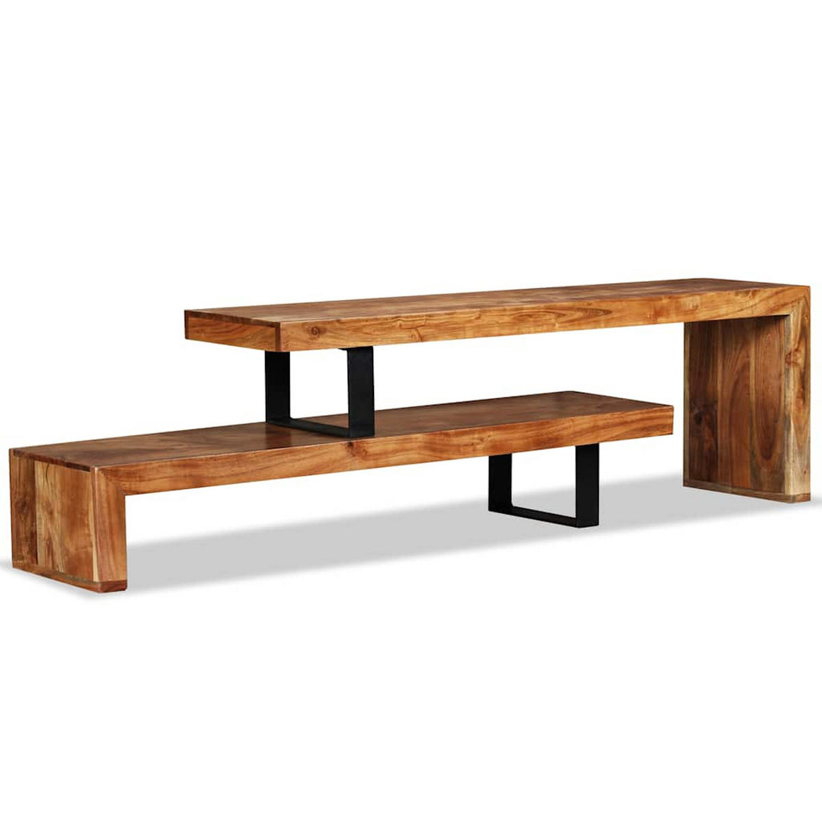 TV-SCHRANK Massivholz Akazie - Braun, Holz (30/40/115cm) - vidaXL