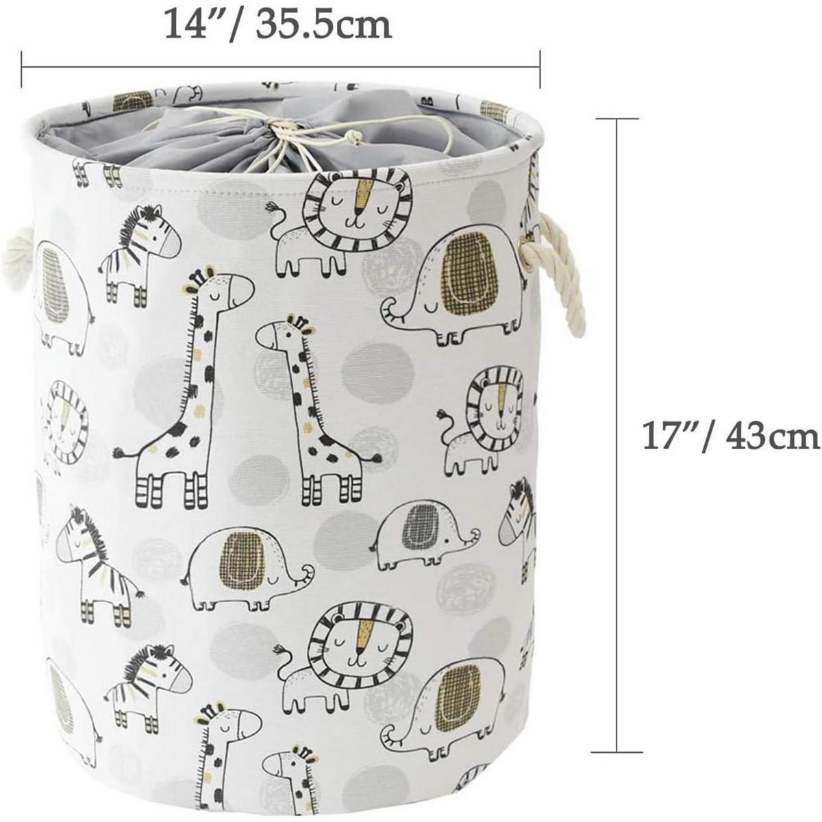 WÄSCHEKORB Kinderzimmer Giraffe 42 L - Multicolor, Textil (35.6/43.2/35.6cm)