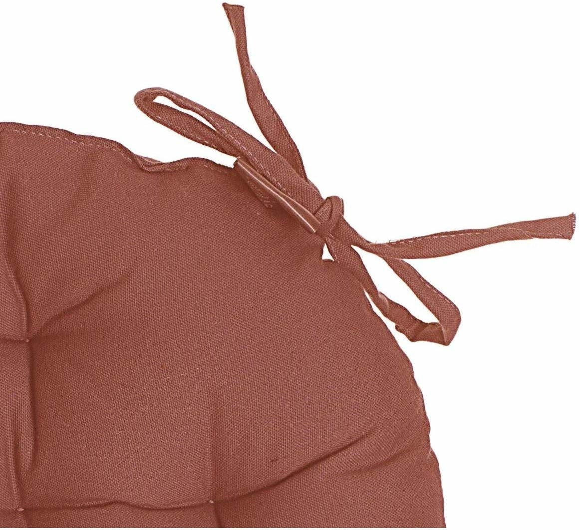 RUNDSTUHLKISSEN Orange Ø 38 cm - Rot, Naturmaterialien (38cm) - Atmosphera Createur d´interieur