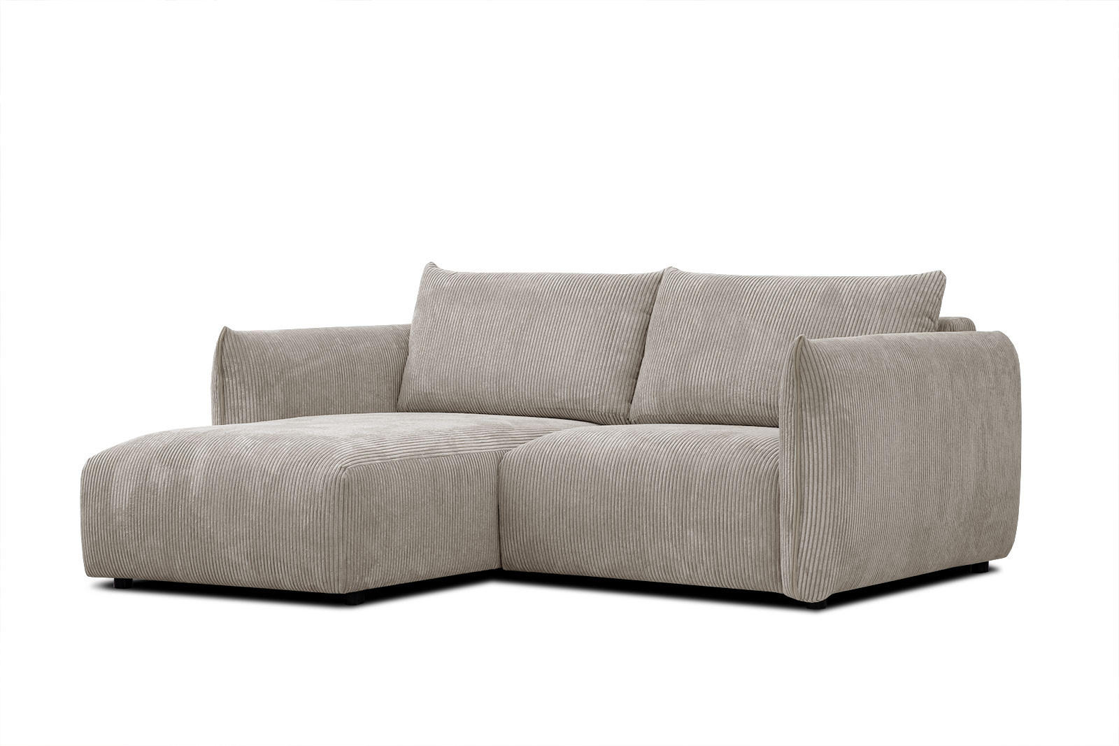 ECKSOFA TAUER 3-Sitzer, taupe - Taupe/Schwarz, Holzwerkstoff/Kunststoff (173/206cm) - Courtois Laville