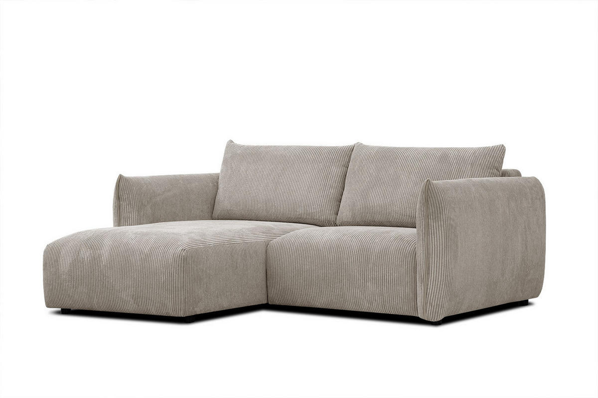 ECKSOFA TAUER 3-Sitzer, taupe - Taupe/Schwarz, Holzwerkstoff/Kunststoff (173/206cm) - Courtois Laville