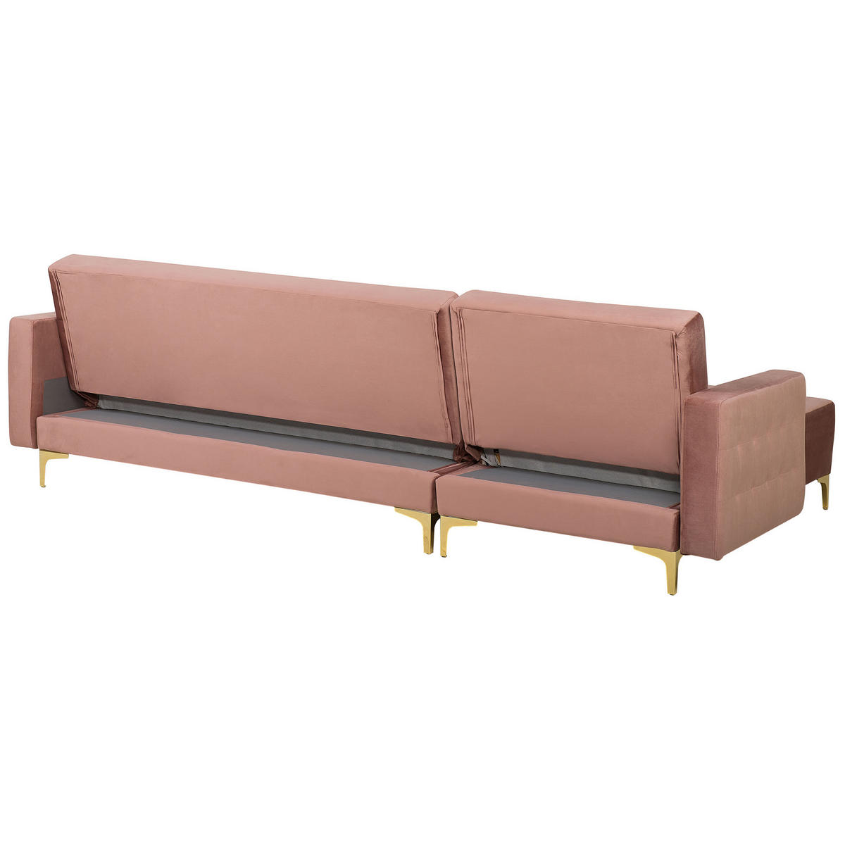 ECKSOFA Samtstoff Rosa linksseitig Aberdeen - Pink, Textil (267/168cm) - Beliani