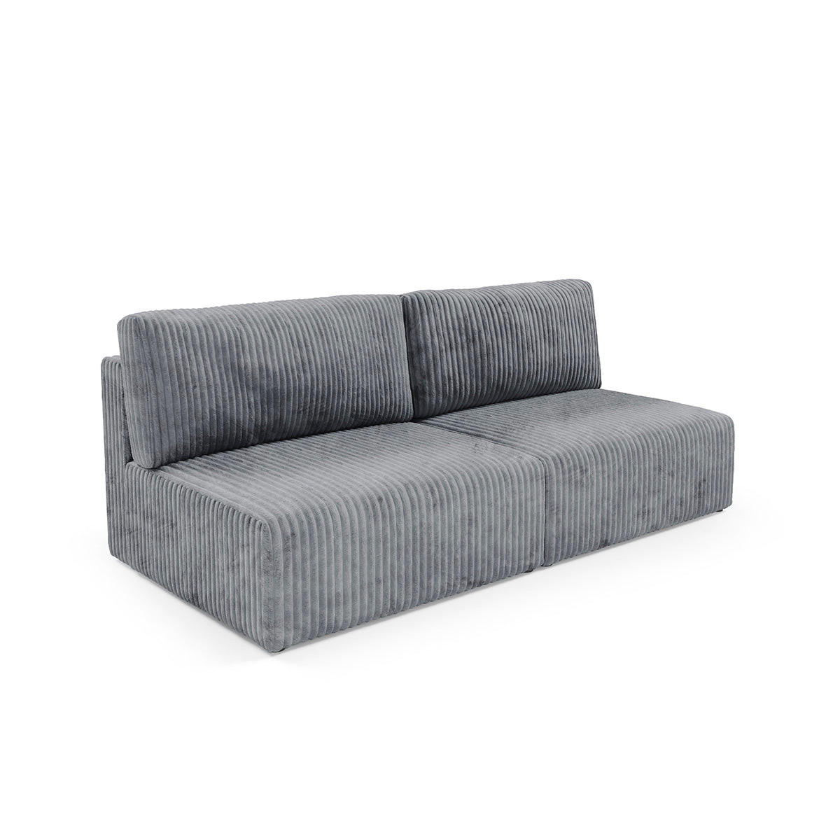 SOFA Angela 3 Sitzplätze Dunkelgrau - Grau, Holz (216/86/102cm) - Petits-meubles