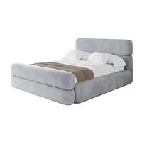 POLSTERBETT mit Bettkasten, Fußteil und Lattenrost, Boxbett ohne Matratze - ENORA-Z 180x200 Hellgrau - Hellgrau, Holzwerkstoff/Textil (180/200cm) - ALTDECOR