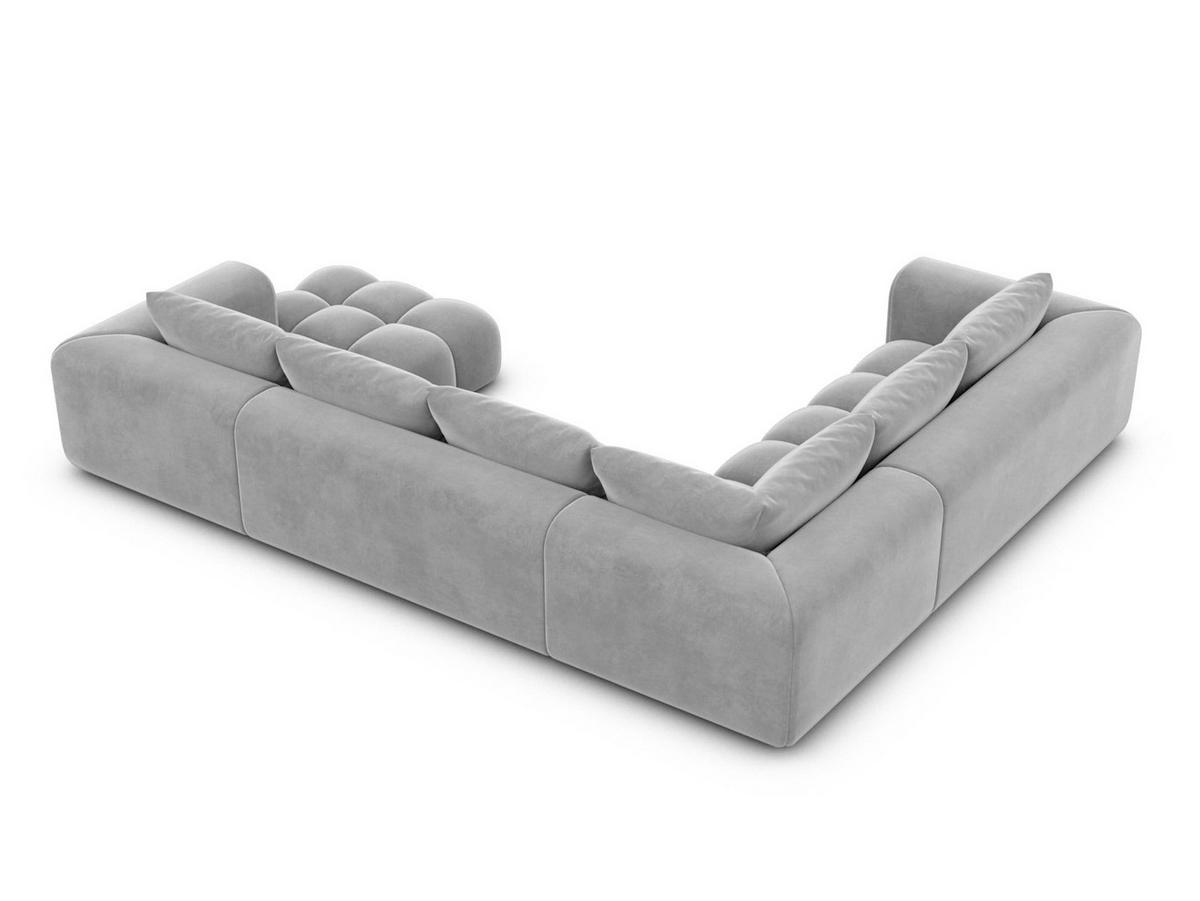 WOHNLANDSCHAFT Casaluna U-Form Hellgrau Samtstoff - Hellgrau, Kunststoff (338/88/267cm)