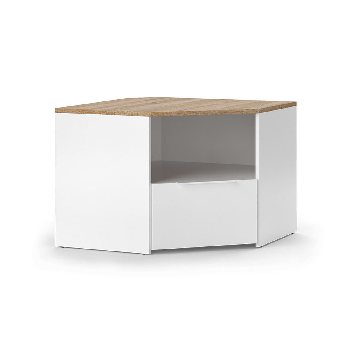 NÍZKÝ NÁBYTEK POD TELEVIZI Wido Bílá/Sonoma - bílá, kompozitní dřevo (68/50/68cm) - Vicco