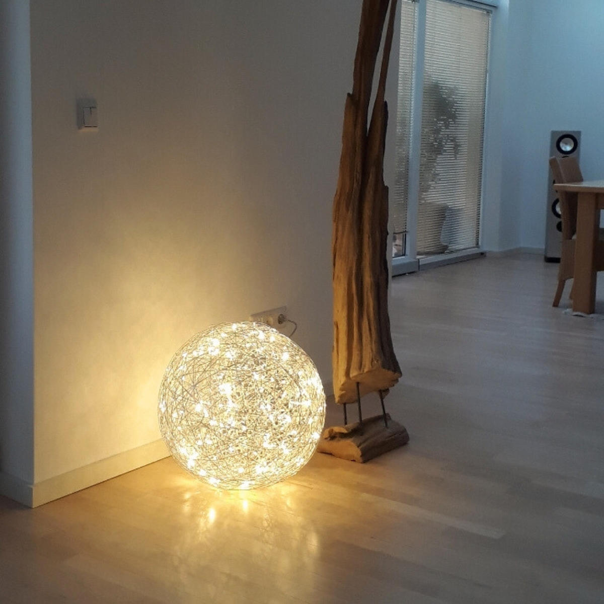 LED-AUSSENKUGEL Mesh Schwarz Ø 30cm - Schwarz, Metall (30/30/30cm) - s.luce