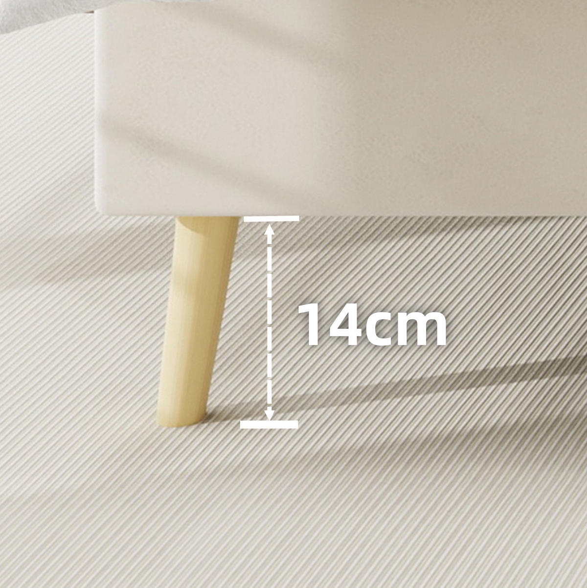 ČALÚNENÁ posteľ 140/200 cm z holandského zamatu s vysokým čelom a priestorom pod lôžkom, Béžová - béžová, textil (140/200cm) - Redom