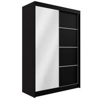 KLEIDERSCHRANK PAOKI - 150 cm - Schwarz - Schwarz, Holzwerkstoff (150/215/61cm) - ALTDECOR