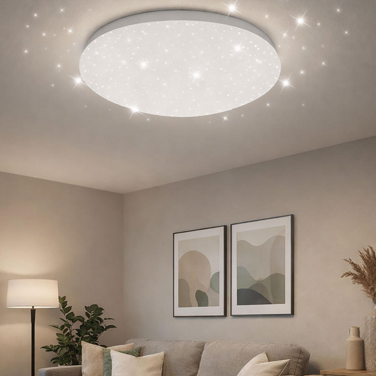 LED DECKENLEUCHTE Sternenhimmel Effekt Weiß - Weiß, Metall (33/10.2/10.2cm)