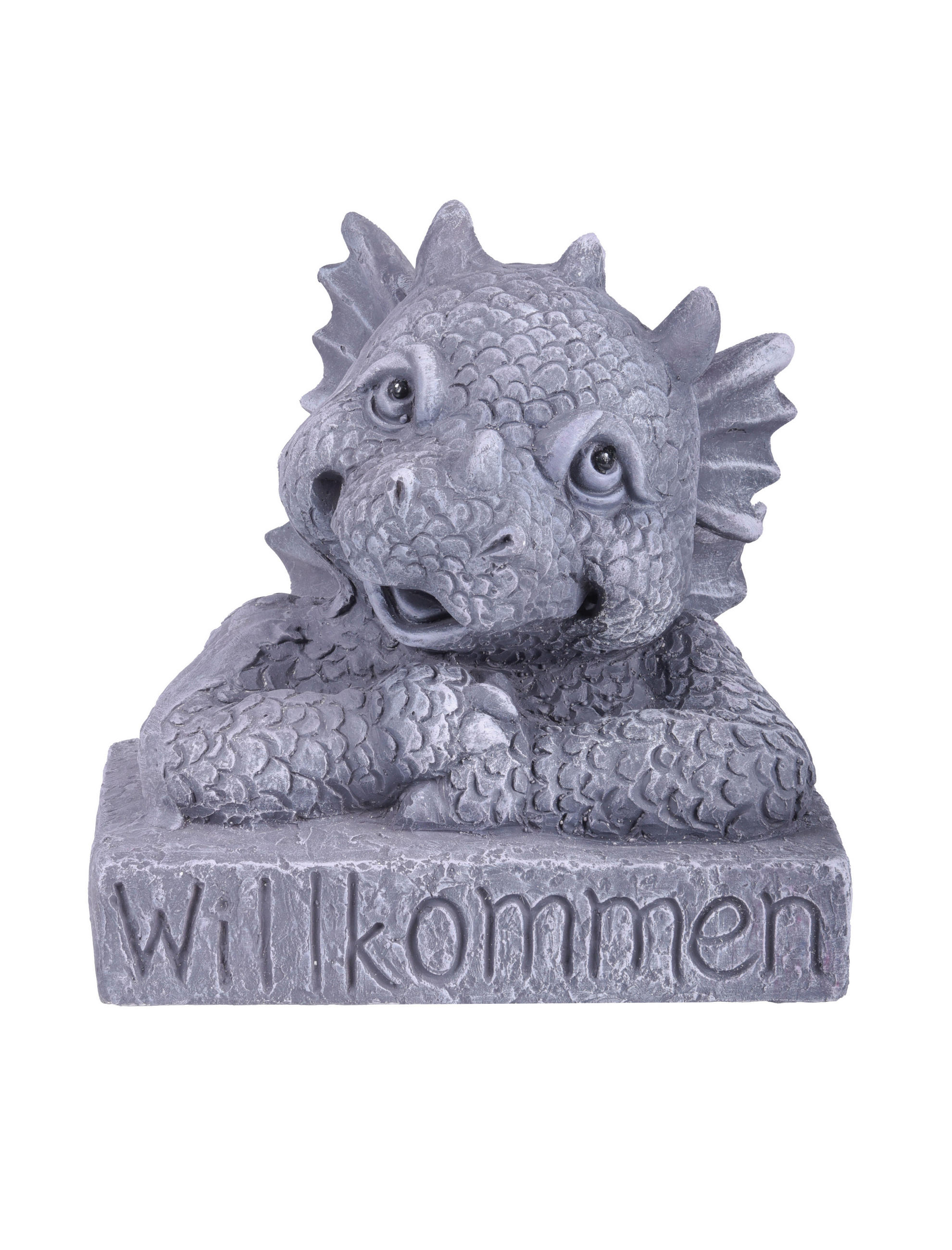 GARTENFIGUR Otto Keramik Grau-Schwarz 28x23x28cm - Grau, Keramik (23/28/28cm) - DELUKE