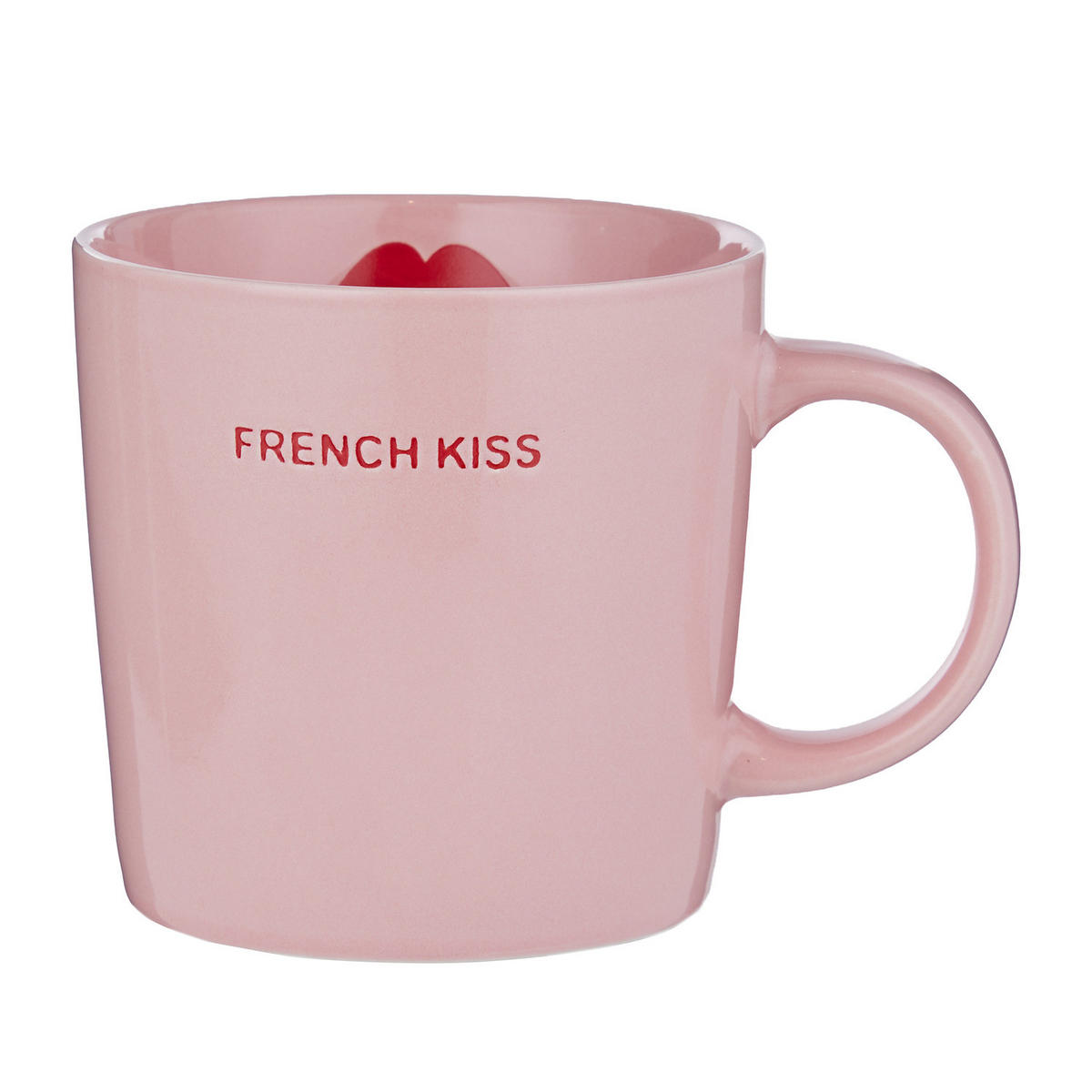 TASSE (6er-Set) Good Vibes French Kiss - Rosa, Keramik (0.4L) - Butlers