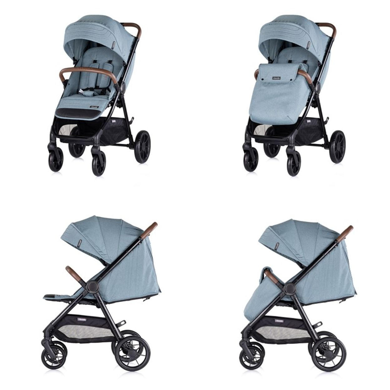 KINDERWAGEN Ultera blau klappbar Korb Federung Hinterradbremse Gurt - Blau, Metall (75/56/102cm) - Chipolino
