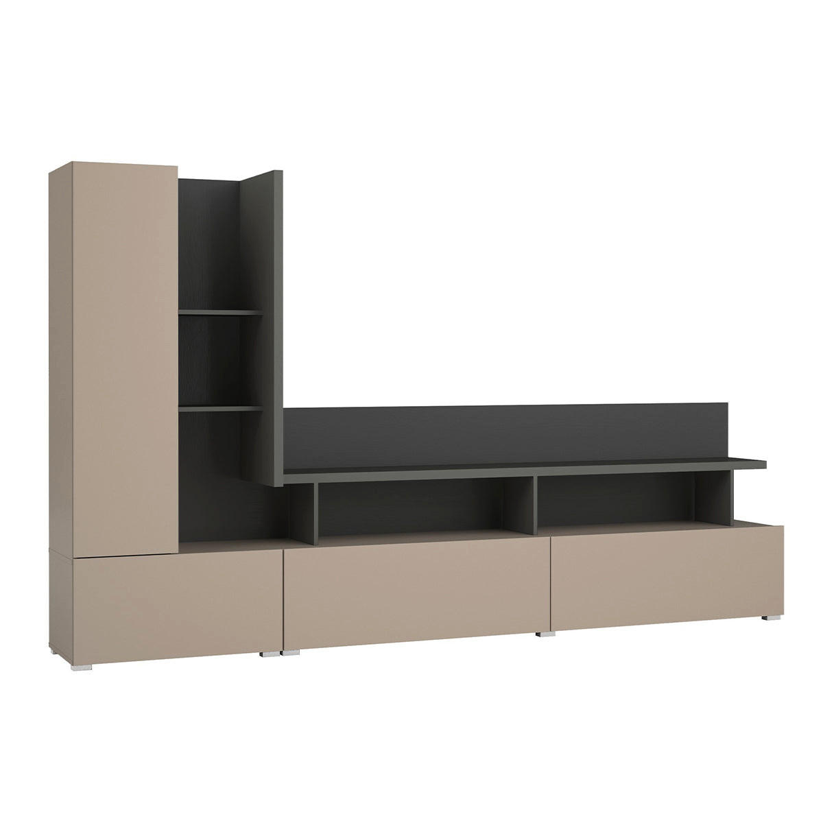 TV ELEMENT Opio Tople sive i ugljene sive - taupe, drvni materijal (270/162/40cm) - Petits-meubles
