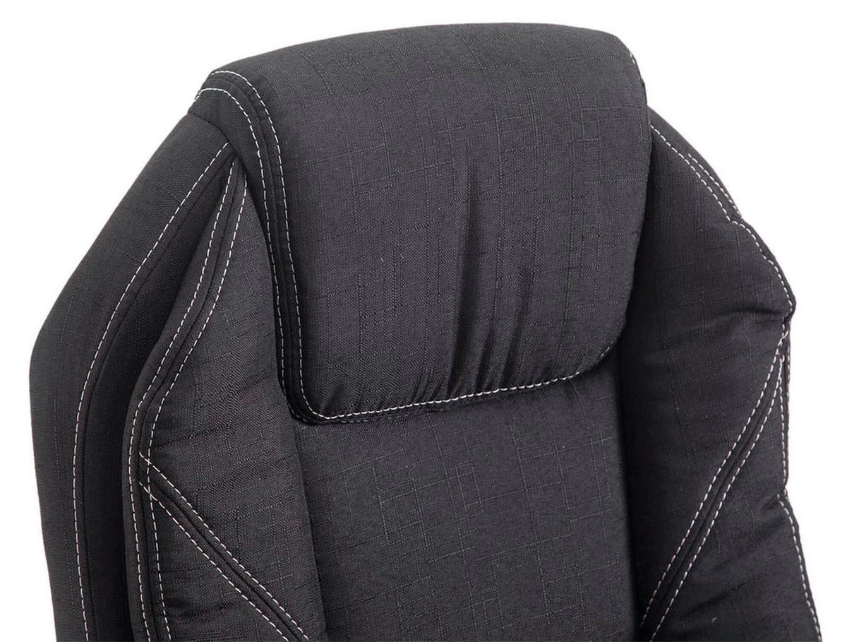 BÜROSTUHL Castan, Stoff Schwarz - Schwarz, Textil/Metall (67/124/64cm) - TPFLiving