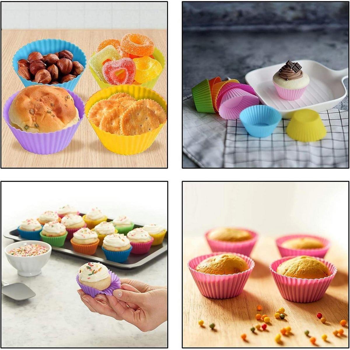 MUFFINFORMEN Silikon 12 Stück Set - Violett, Kunststoff (4.5/3.5/7cm)