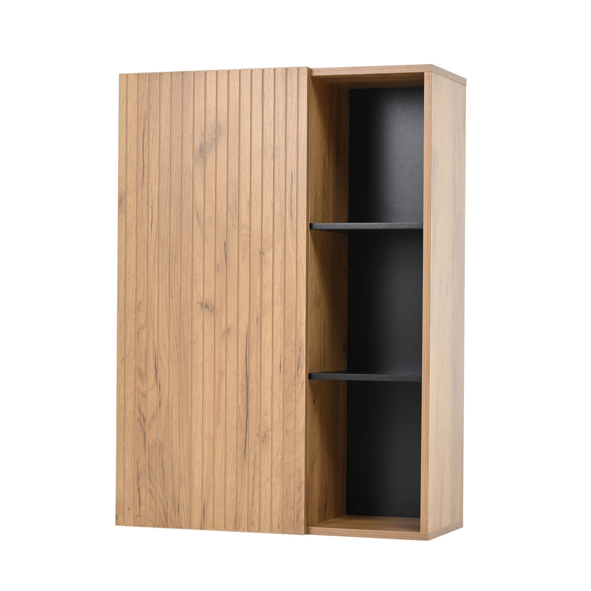 WOHNWAND DE-40358 2-teilig mit Vitrine Holzfarbe - Eichefarben, Holzwerkstoff (135/32.5/35cm) - ComfortXL