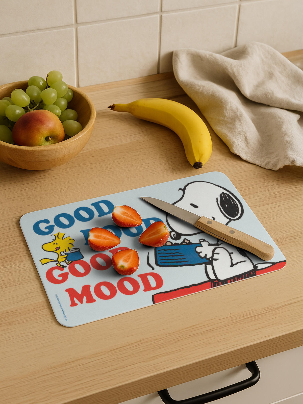 BRETTCHEN The Peanuts Snoopy Good food good mood Blau 14,5 x 23,5 cm - Blau, Kunststoff (14.5/23.5cm) - United Labels