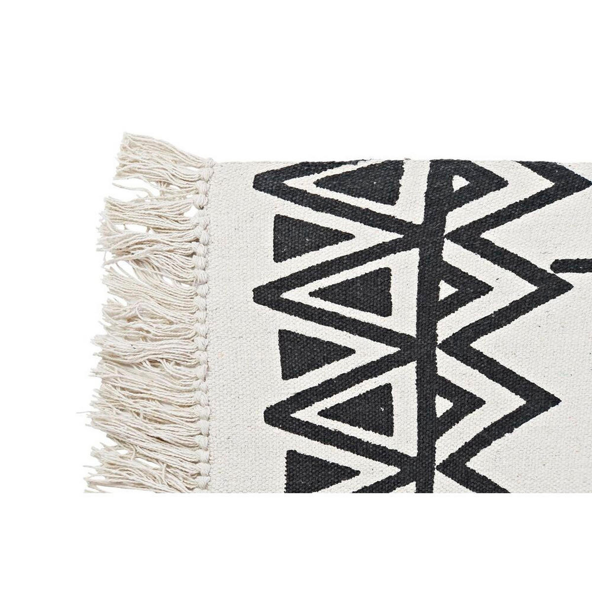TEPPICH Schwarz Weiß Ikat (120 x 180 x 0,7 cm) - Multicolor, Textil (120/180cm) - DKD Home Decor