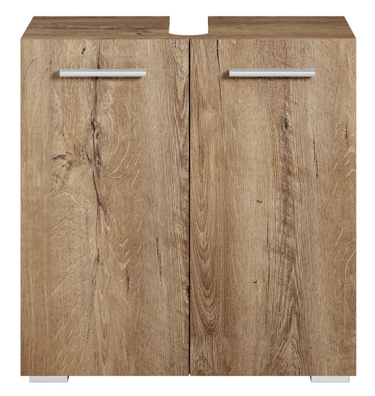 WASCHBECKENUNTERSCHRANK Jupiter 2 Türen Braun Eiche - 60 x 30 x 60 cm - Eichefarben/Braun, Holz (60/60/30cm) - Badplaats