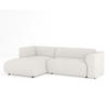 ECKSOFA Melani Beige Chenille-Stoff - Beige/Schwarz, Holz/Holzwerkstoff (253/153cm) - Maison de Reve