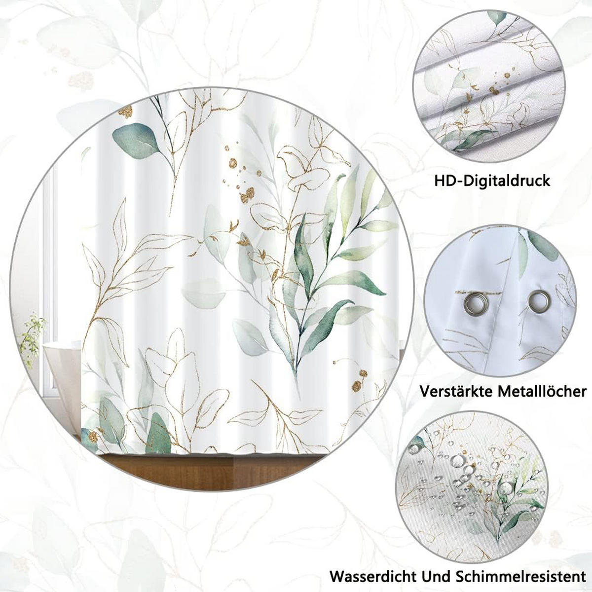 DUSCHVORHANG 180/180 cm Weiß - Weiß, Textil (180/180cm) - Kaket