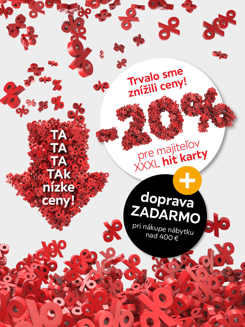 zľava 20 percent a doprava zadarmo