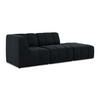 ECKSOFA Rechts Samt Stoff Blau - Türkis/Schwarz, Holzwerkstoff/Kunststoff (240/90cm) - Makamii