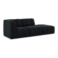 ECKSOFA Rechts Samt Stoff Blau - Türkis/Schwarz, Holzwerkstoff/Kunststoff (240/90cm) - Makamii
