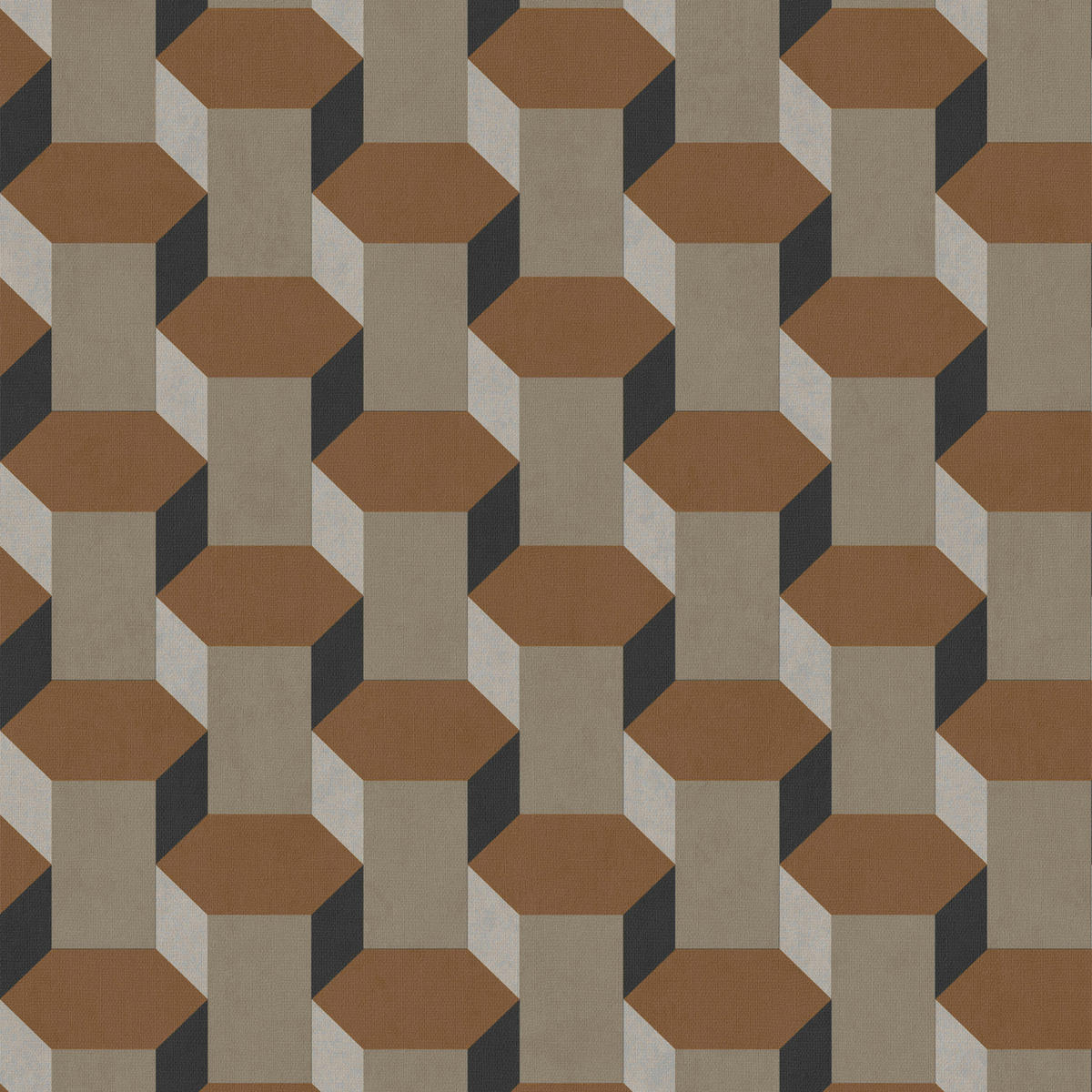 VLIESTAPETE - Vintage Geometrics Braun - Braun, Papier/Kunststoff (52/1000cm) - Sublime