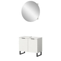 BADMÖBEL-SET 2-teilig weiß 70 cm, Kombination mit Soft-Close - Weiß, Glas/Holzwerkstoff (70/193/34cm) - Inn.Furn