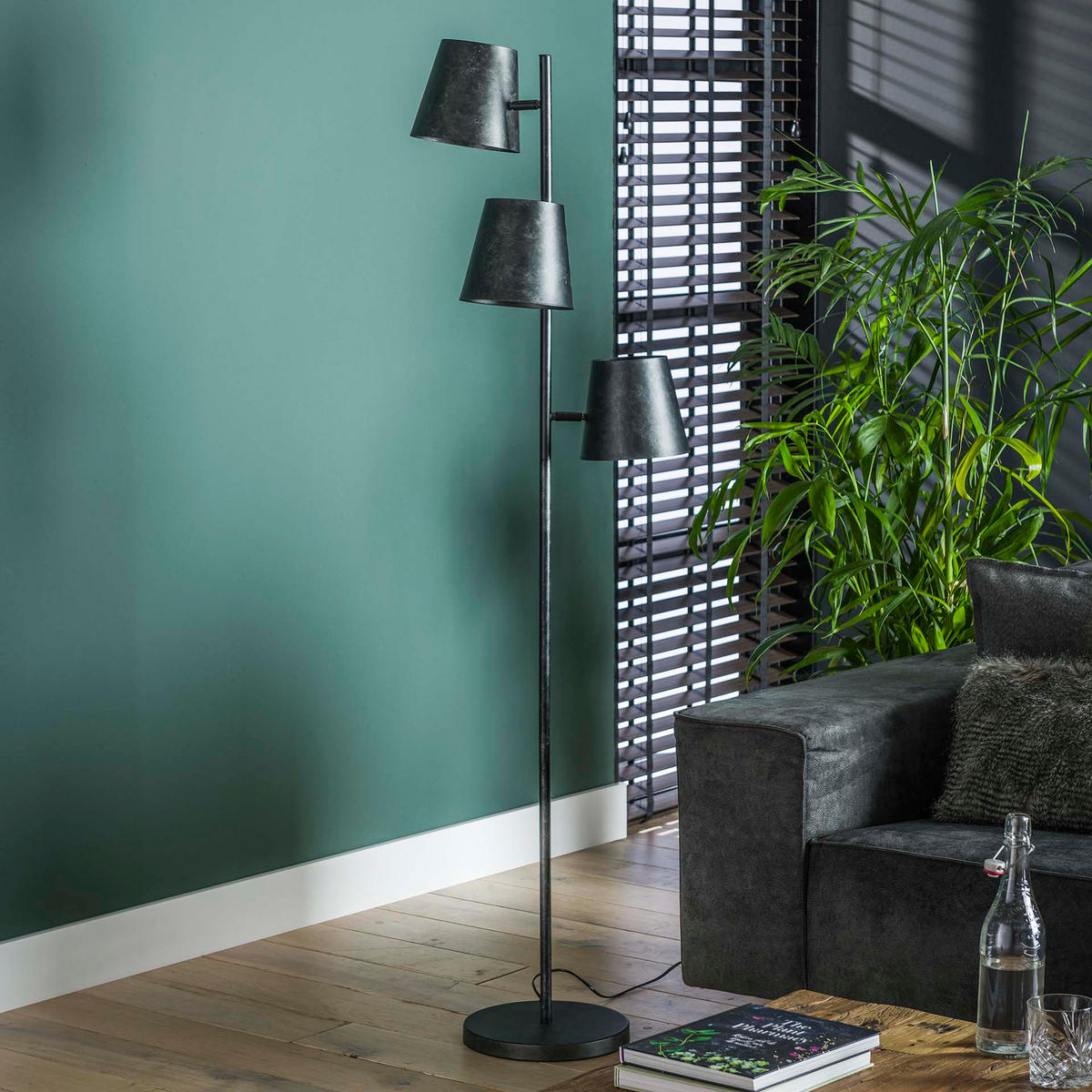 STEHLEUCHTE Kinetic Schwarz 40/40/ 167 cm - Schwarz, Metall (40/40/167cm) - Hoyz Collection