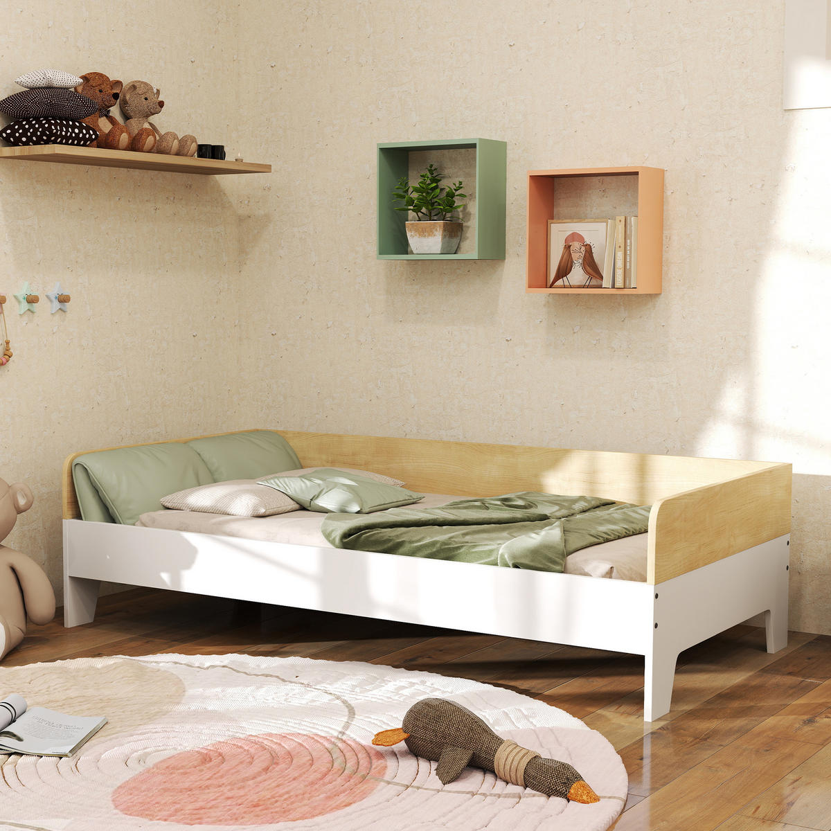 KINDERBETT 140x70 cm DE-14577 mit hohen Seitenwänden, inkl. Lattenrost Weiß - Weiß, Holzwerkstoff (70/140cm) - ComfortXL