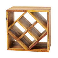 WEINREGAL CUBUS Sheesham Natur 40 cm - Braun, Holz (40/40/25cm) - riess-ambiente