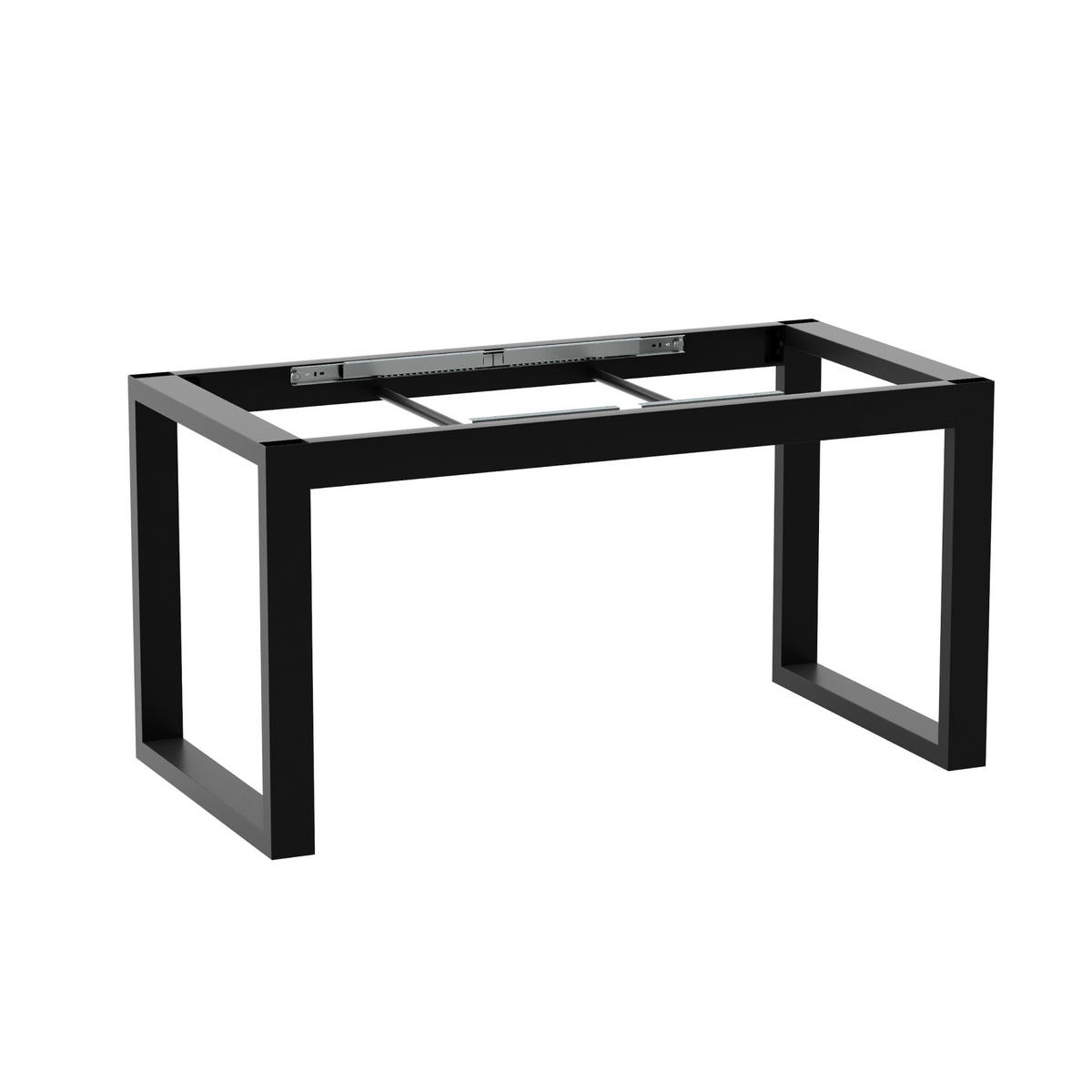 TISCHBEINE Eta Split Metall Schwarz 72cm Ausziehbarer - Schwarz, Metall (70/72/140cm) - Metalo Pro