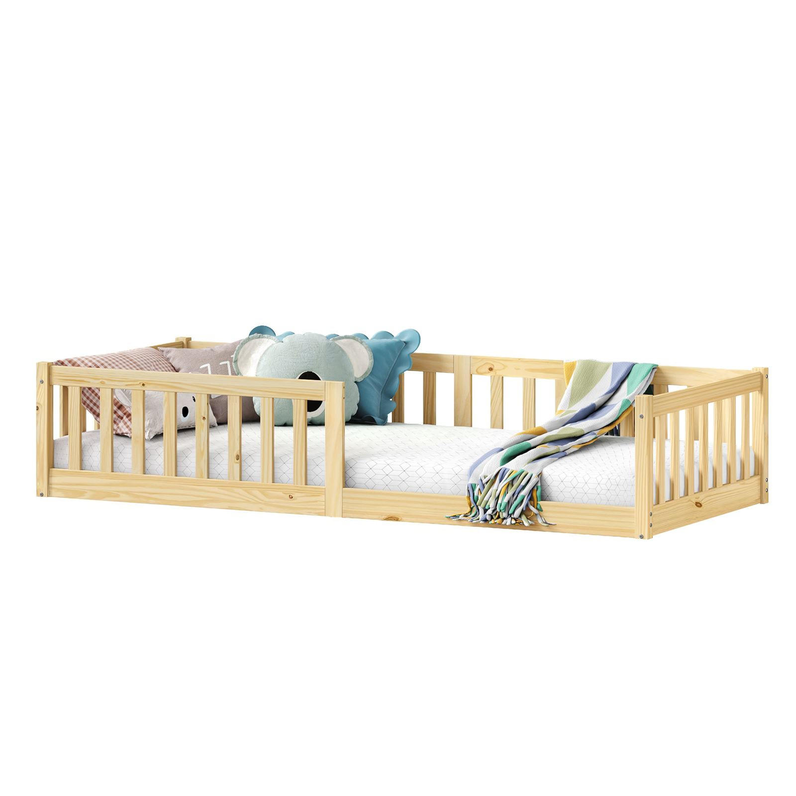 BODENBETT GUSTAVO 90X200 CM - Naturfarben, Holz (96/42/206cm) - IDIMEX
