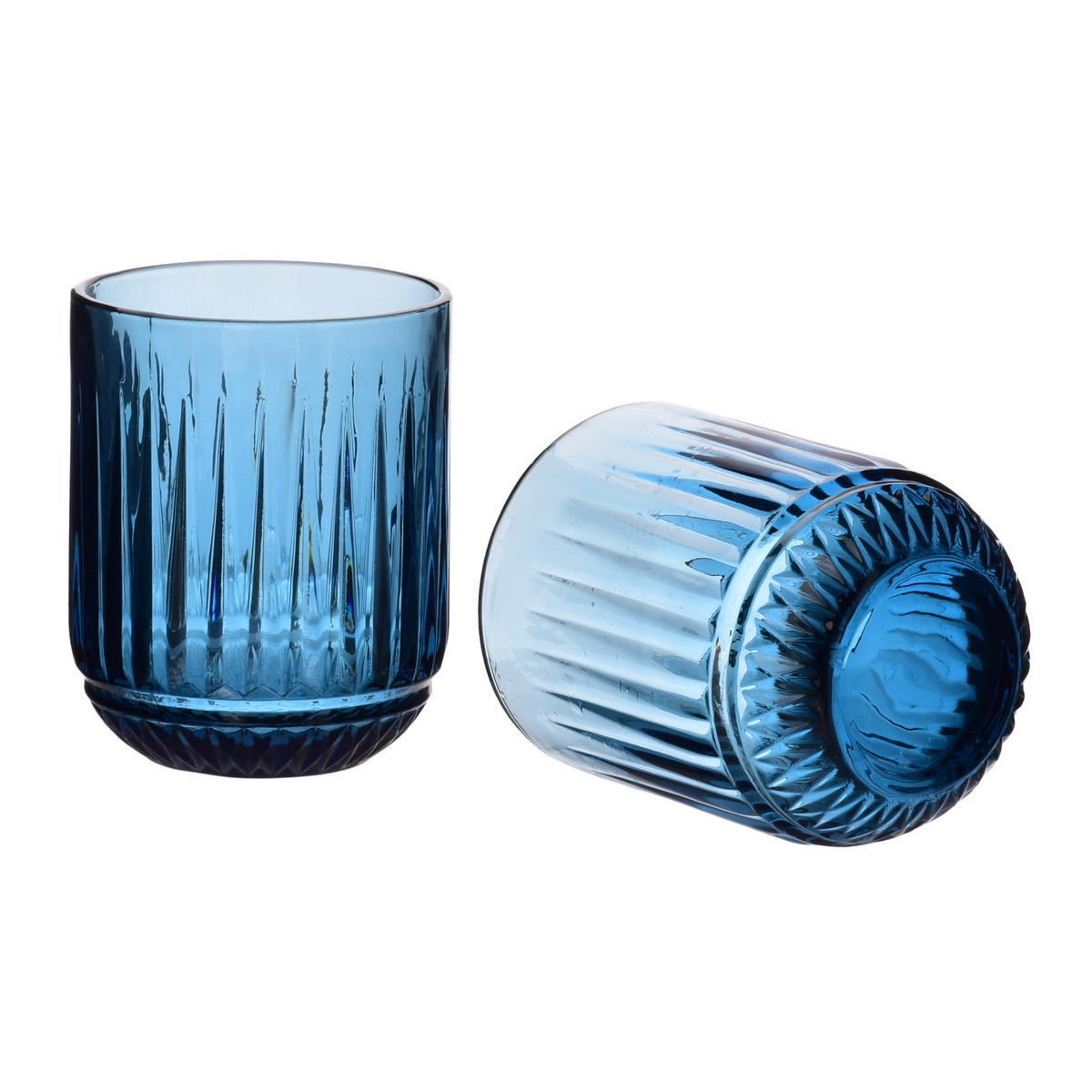GLÄSER Elise 4er Set blau 7.5/7.5/9 cm Glas - Blau, Glas - Mondex