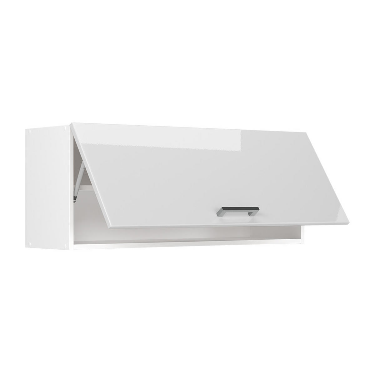 HÄNGESCHRANK R-Line, Weiß Hochglanz/Weiß, 100 cm Flach - Weiß Hochglanz/Weiß, Holzwerkstoff (100/40/31cm) - Vicco