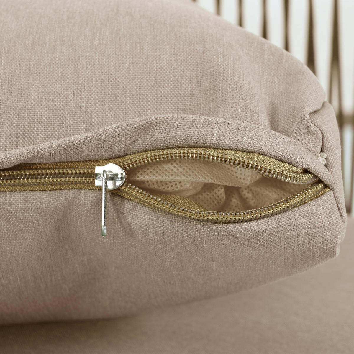 LOUNGESET L-Form Khaki 2 Sofas 1 Tisch Mit Verstellbaren Füßen - Hellbraun, Metall - FLIEKS