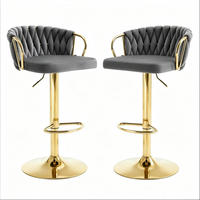 BARHOCKER Dunkelgrau im 2er-Set, höhenverstellbar und 360° drehbar - Dunkelgrau, Metall (49.5/98/50.5cm) - MIVRAY