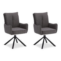 ARMLEHNENSTUHL in Anthrazit 2 Stück drehbar - Anthrazit, Textil (59/94/64cm) - Homestyle4u