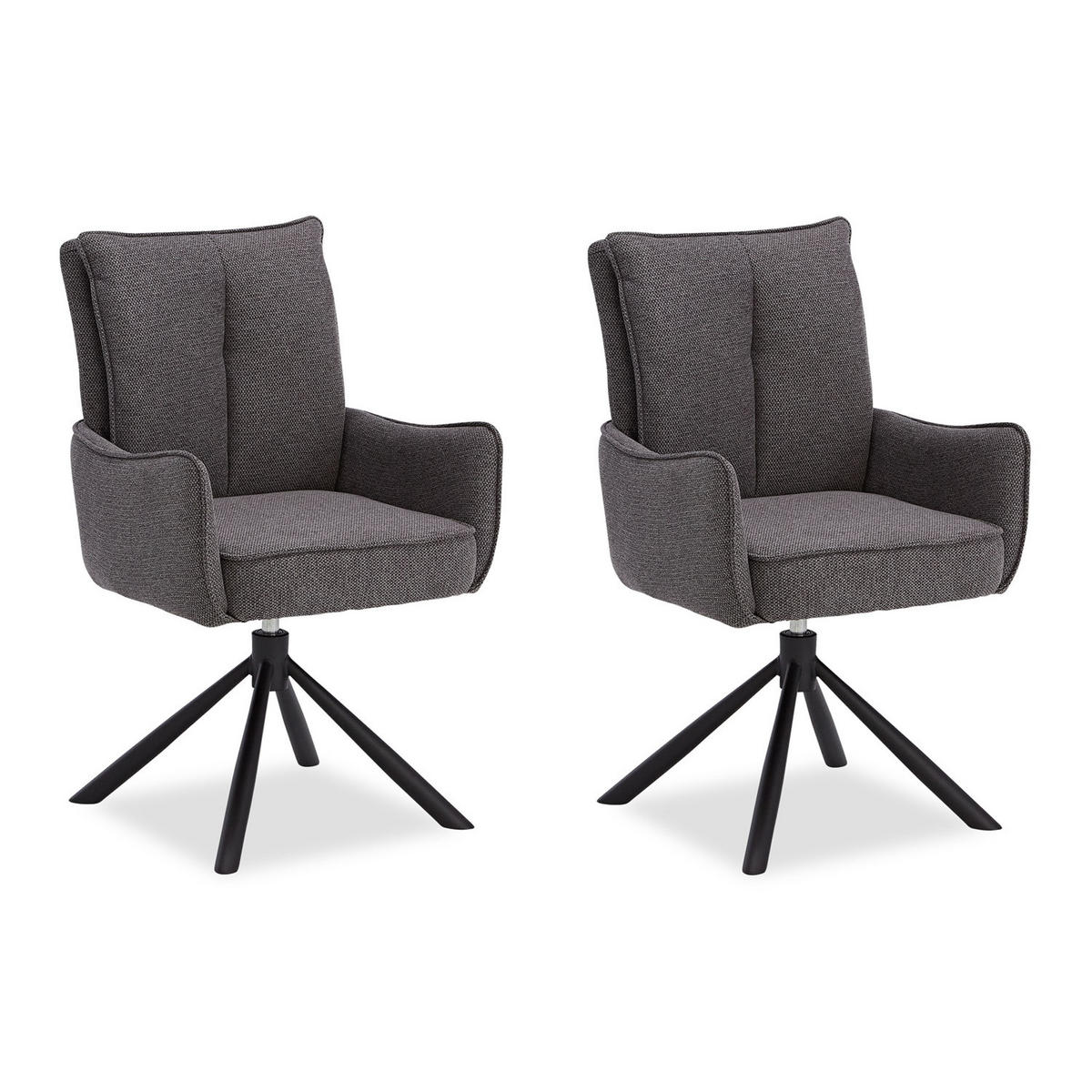 ARMLEHNENSTUHL in Anthrazit 2 Stück drehbar - Anthrazit, Textil (59/94/64cm) - Homestyle4u