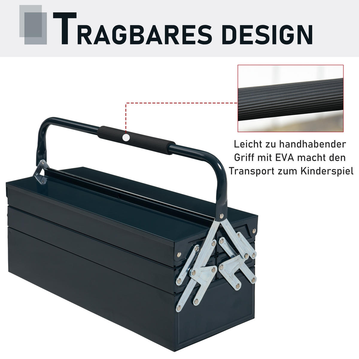 WERKZEUGKOFFER - Dunkelgrün, Metall (21/41/57cm) - DURHAND