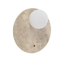 WANDLEUCHTE aus Travertin-Marmor und Glas - Oré - Beige, Glas (30/30/15.5cm) - KOSILUM