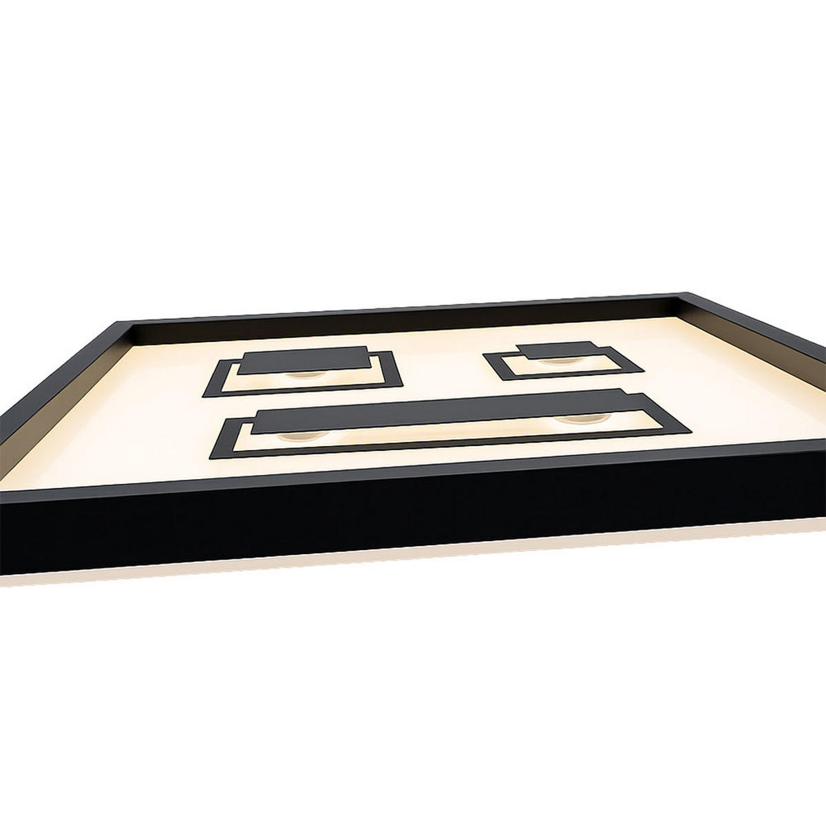 LED DECKENLEUCHTE Backlight Schwarz - Schwarz, Kunststoff (42.3/42.3/4.1cm) - Briloner