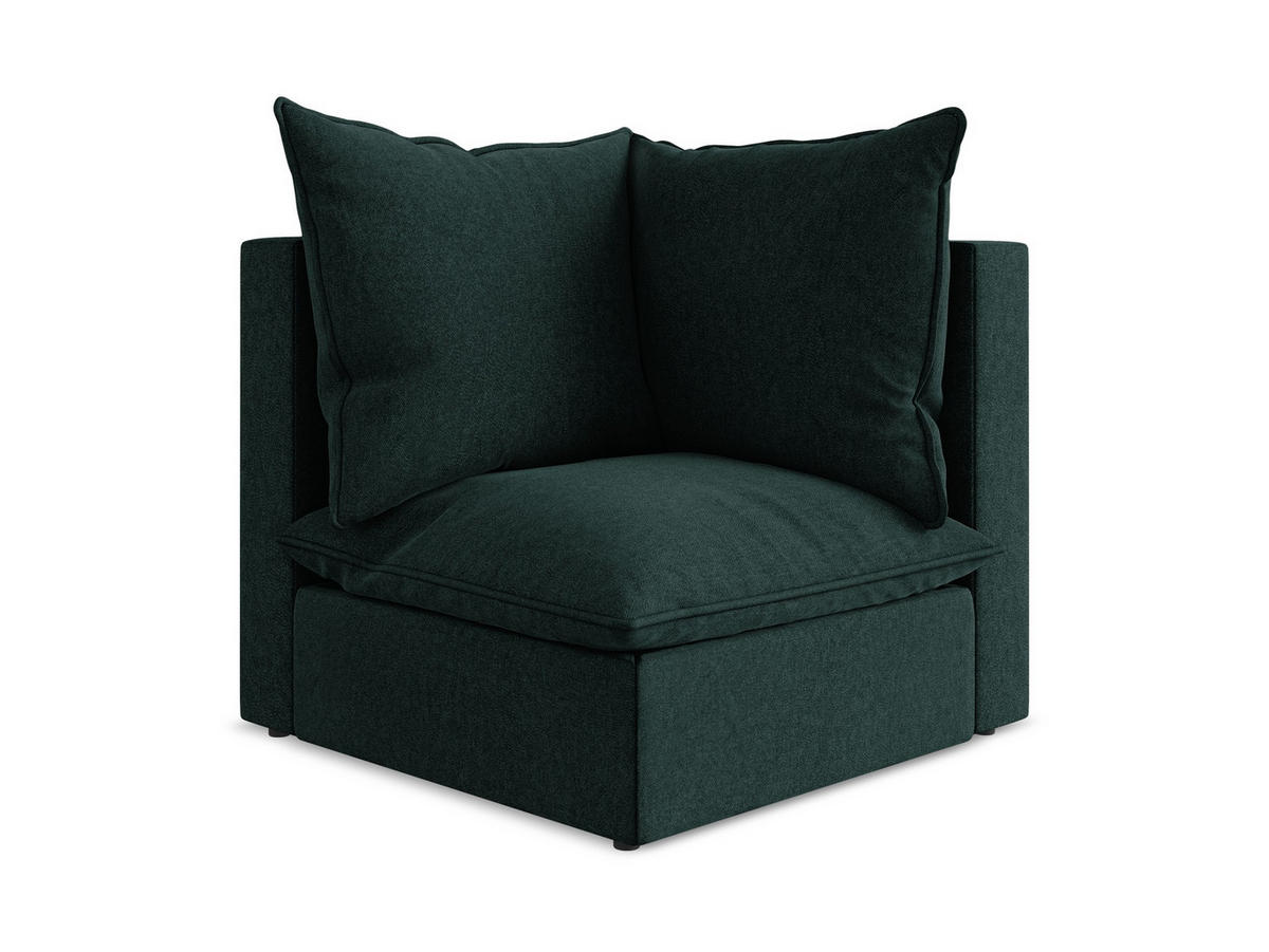 SOFAELEMENT Samt Stoff Grün - Schwarz/Olivgrün, Holzwerkstoff/Kunststoff (90/77/90cm) - Makamii