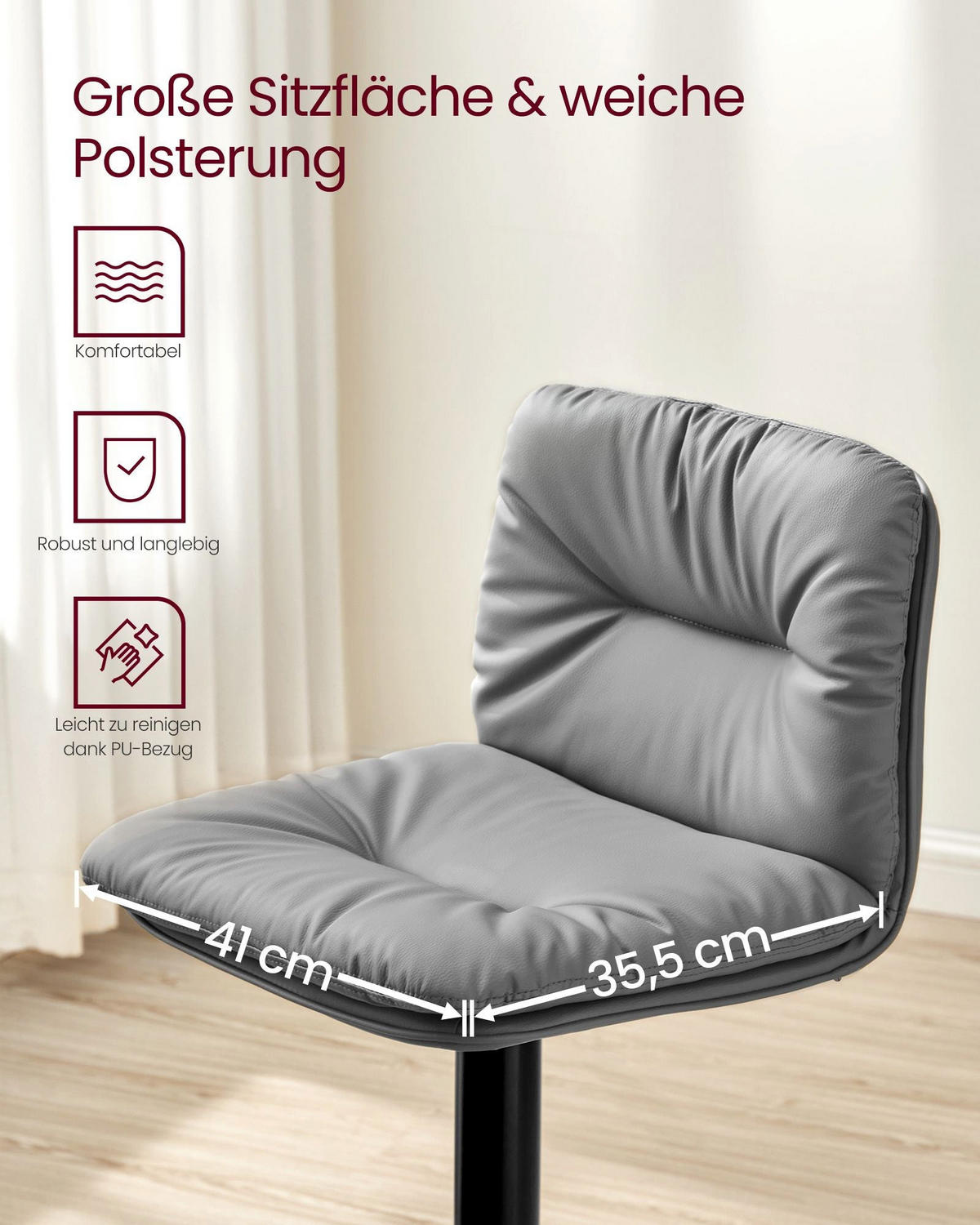 BARHOCKER MORONI 2ER-SET - Grau, Textil (41/110/47cm) - Hansiro